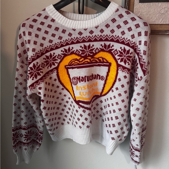 Maruchan ramen knit ugly sweater size L large - Picture 3 of 7